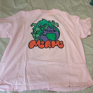 Rolling Loud Pink Graphic T-Shirt with Miami Design